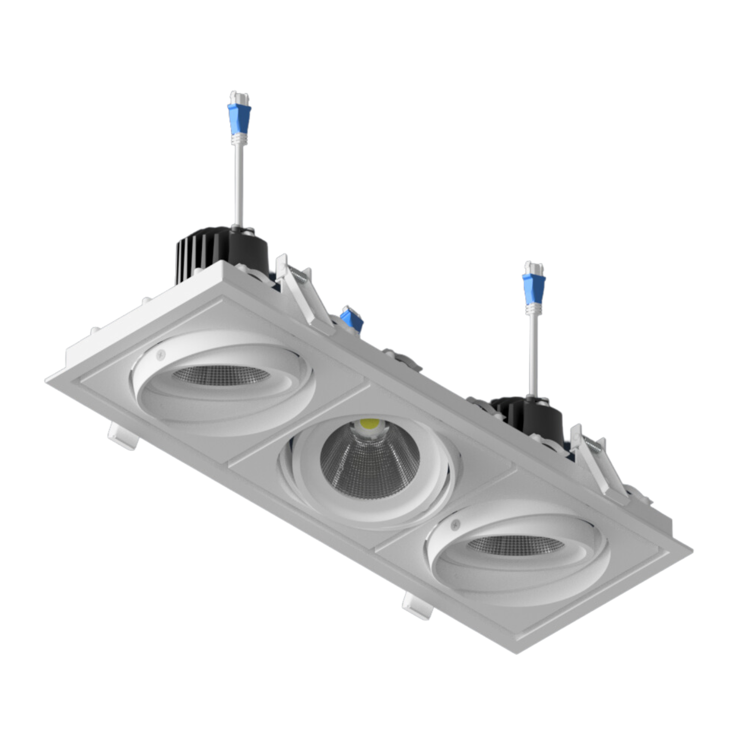 DLV-R Gimbal Triple Downlight / Cutout: 155 x 435mm / 3 x 12W – 3 x 29W