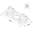 DLV-R Gimbal Triple Downlight / Cutout: 155 x 435mm / 3 x 12W – 3 x 29W