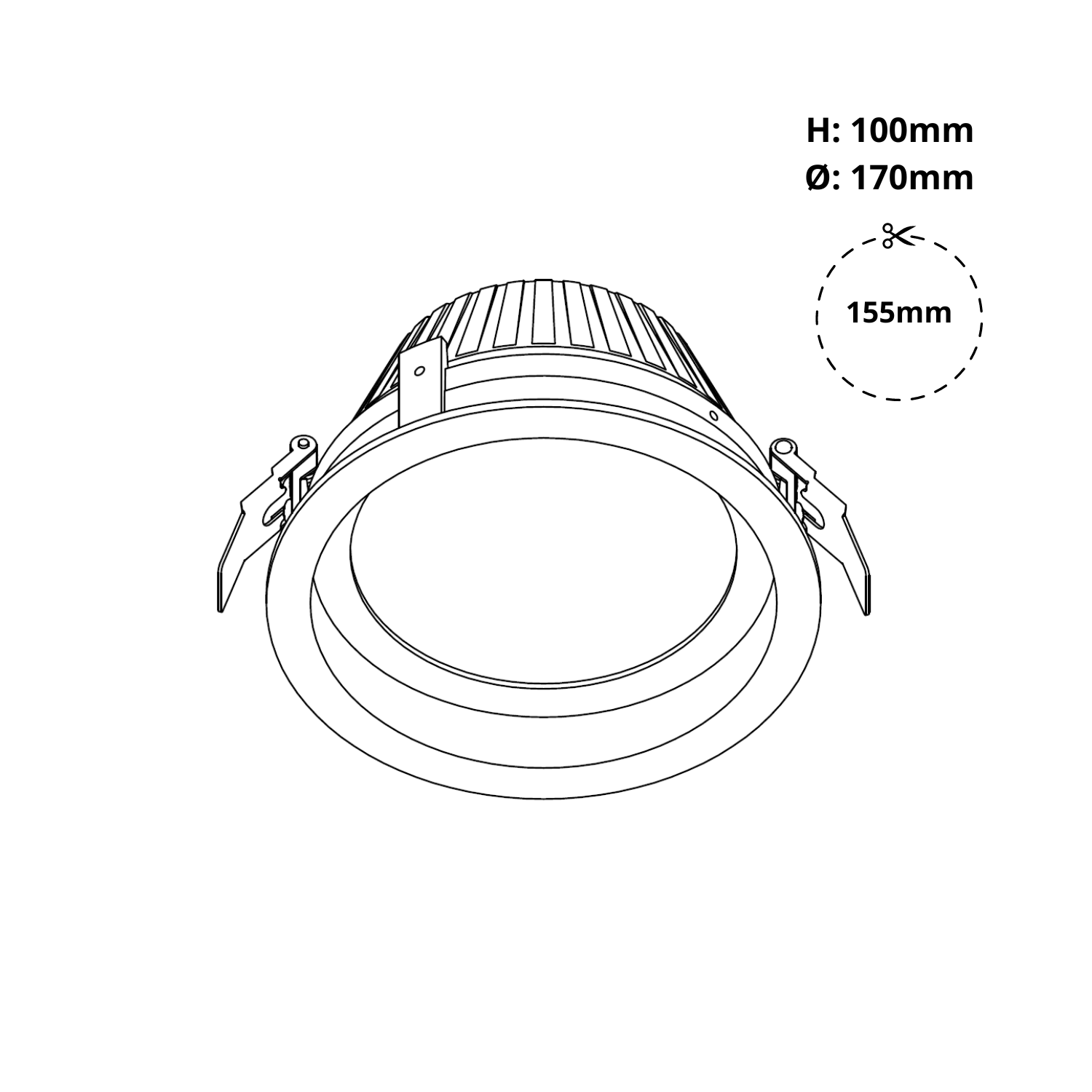 EDL 6 Inch Downlight / Cutout: 155mm / 12W – 24W