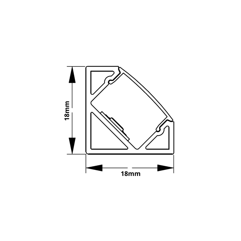 LCF1818 Corner Surface Extruded Aluminium Mini Profile (18x18mm)