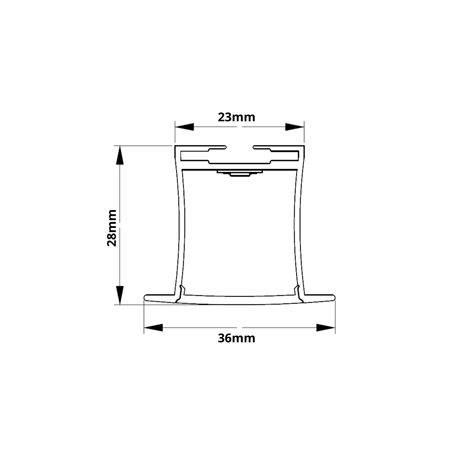 LR3628 Recessed Extruded Aluminium Mini Profile (W:23xH28xF:36mm)