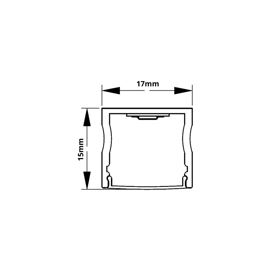 LS1715 Surface Extruded Aluminium Mini Profile (17x15mm)