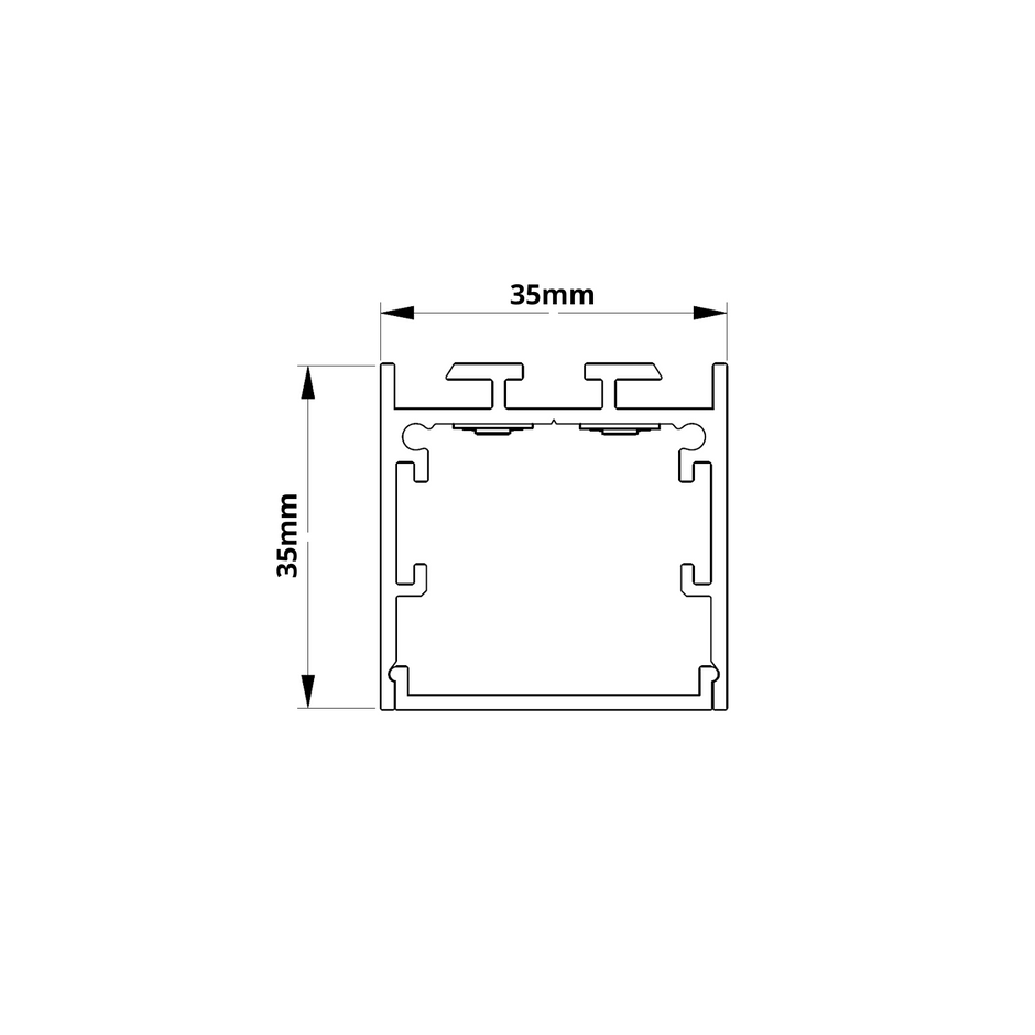 LS3535 Surface Extruded Aluminium Mini Profile (35x35mm)